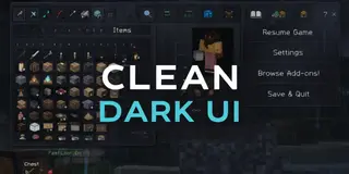 Clean Dark UI Texture Pack (1.21, 1.20) – MCPE/Bedrock