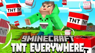 Minecraft But TNT Spawns Every Minute Data Pack 1.18.1, 1.17.1 (TNT Challenge)