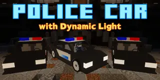 Police Car with Dynamic Light Addon (26.x, 1.21) – MCPE/Bedrock Mod