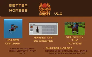 Common Sense: Horses Addon (26.x, 1.21) – MCPE/Bedrock Mod