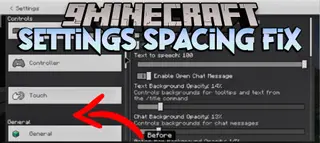 Settings Spacing Fix Pack (26.x, 1.21) – UI Space Fix MCPE/Bedrock