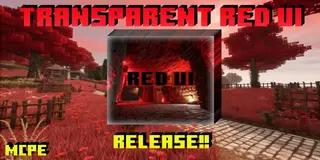 Red UI Transparent Texture Pack (1.21, 1.20) – MCPE/Bedrock