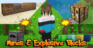 Mines And Explosive Blocks Addon (1.21, 1.20) – MCPE/Bedrock Mod