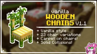Vanilla Wooden Chairs Addon (1.21, 1.20) – MCPE/Bedrock Mod