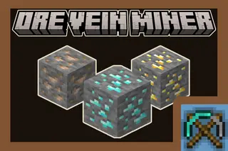 Dew Ore Vein Miner Addon (1.21, 1.20) – MCPE/Bedrock Mod