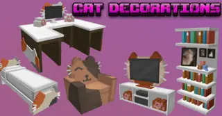 Cat Decorations Furni Addon (1.20) – MCPE/Bedrock Mod
