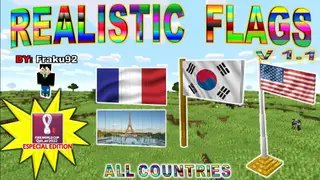 Realistic Flags Addon (1.20, 1.19) – MCPE/Bedrock Mod