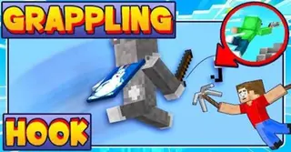 Realistic Grapple Hooks Addon (1.20, 1.19) – MCPE/Bedrock Mod