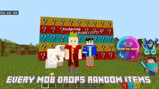 Minecraft But Every Mob Drop Random Item Mystery Addon (1.20)
