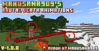 MrHusana909's Brutal Death Animations Addon (1.20, 1.19) – MCPE/Bedrock Mod