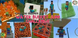 MLG Water Bucket Jump Challenges Addon (1.20, 1.19) – MCPE/Bedrock Mod