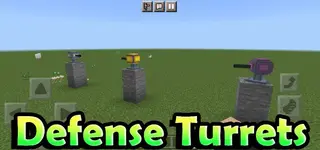 Defense Turrets Addon (1.19) – MCPE/Bedrock Mod