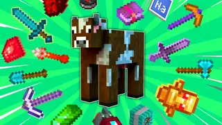 Milking Cow Drop OP Items Addon (1.19) – MCPE/Bedrock Mod
