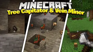 Tree Capitator with Vein Miner Addon (1.26+) – MCPE/Bedrock Mod