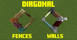Diagonal Walls and Fences Addon (1.20) – MCPE/Bedrock Mod