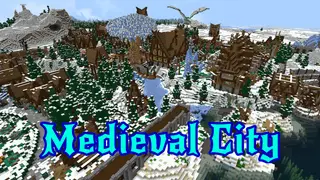 Medieval City in a Snow Plain Map (1.21, 1.20) – MCPE/Bedrock