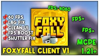 FoxyFall FPS Client Texture Pack (1.21+) – MCPE/Bedrock