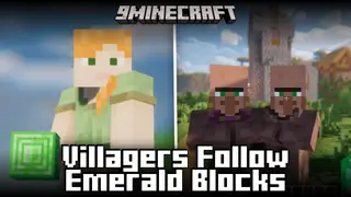 Villagers Follow Emerald Blocks Mod (26.2, 1.20.1) – Lure Villagers with Emeralds