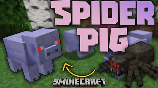 Spider Pig Mod (26.2, 1.20.1) – Transform Spiders Into Playful Pigs