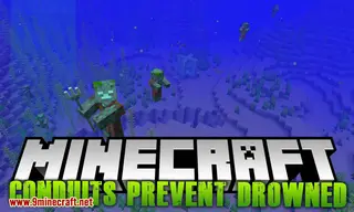 Conduits Prevent Drowned Mod (26.2, 1.20.1) – Peaceful Underwater Cities