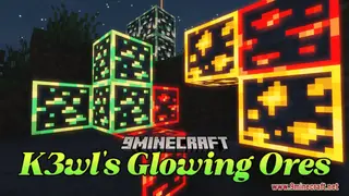 K3wl's Glowing Ores Resource Pack (1.21.1, 1.20.1) – Texture Pack