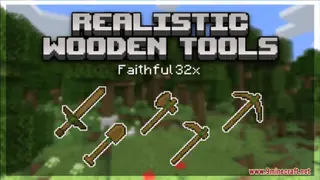 Realistic Wooden Tools Resource Pack (1.21.1, 1.20.1) – Texture Pack