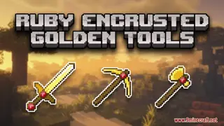 Ruby Encrusted Golden Tools Resource Pack (1.21.1, 1.20.1) – Texture Pack