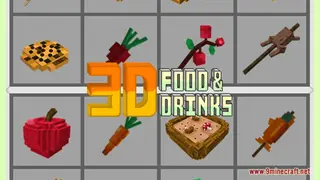 3D Food And Drinks Resource Pack (1.21.1, 1.20.1) – Texture Pack