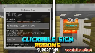 Clickable Sign Addon (1.19, 1.18) – MCPE/Bedrock Mod