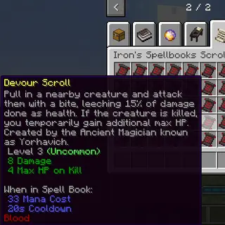 Iron's Spells 'n Spellbooks - Scroll Description