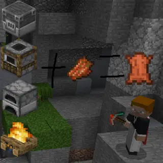 Rotten Flesh to Leather BUT it can be cooked in every furnace! (and campfire)
