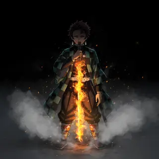 Animated Menu: Tanjiro — Flame Breathing Aura