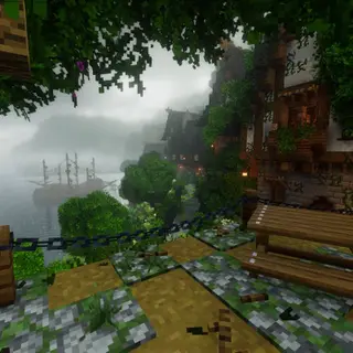 Animated Menu —  Cozy Minecraft Harbor View
