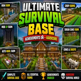 🏡 Ultimate Survival Base with Farms (Achievements On)