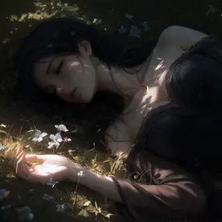 Animated Menu: Sleeping Among Flowers