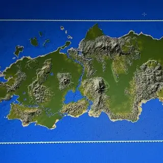 East azure island (for a city)