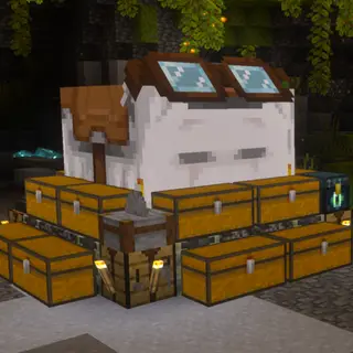 Happy Ghast with Chests [Mobile Warehouse]