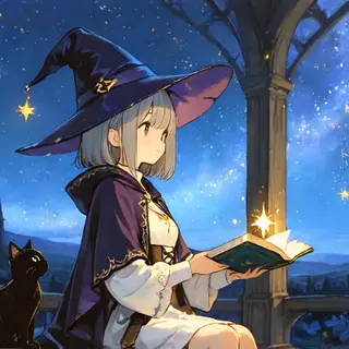 Animated Menu: Little Witch And Black Cat