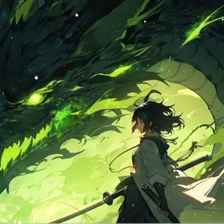 Animated Menu: Fantasy Anime Girl Emerald Leviathan