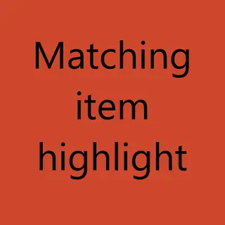 Matching item highlight
