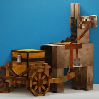 Medieval cart with donkey