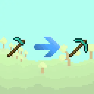 Hoe turns into a pickaxe