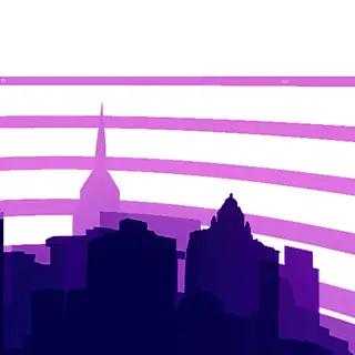 sky sunset city synthwave digital