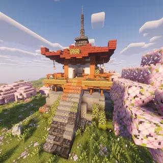 Asian Cherry Temple