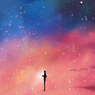 Anime Reflection Under the Starry Sky