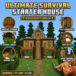 Survival HardCore Starter House [Achievements Enabled]