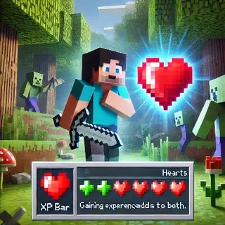 Minecraft! But your XP = your hearts! 💗