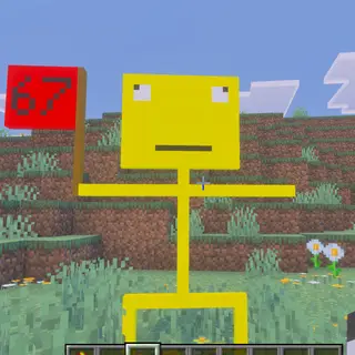 Stick man with 67 flag
