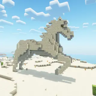 Desert Horse Statue Bedrock Port