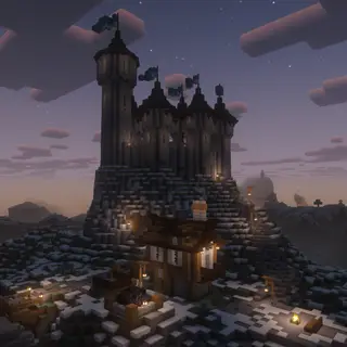 Medieval Fantasy Mountain Castle